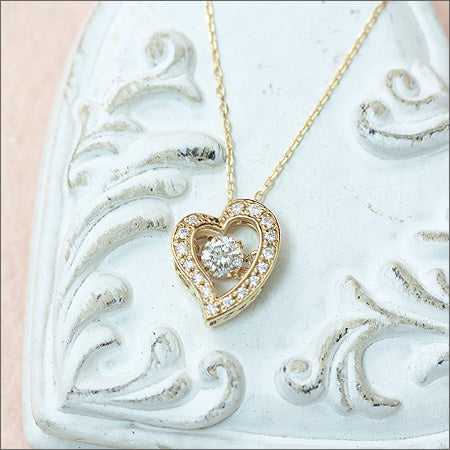 【Natural】LiLiNa K18 ハート in ダイヤ  ネックレス　