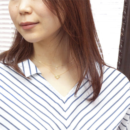 【Natural】LiLiNa K18 ミニ ハート リーフ ネックレス