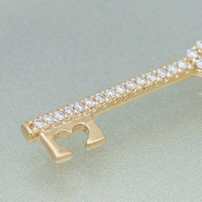 【Natural】LiLiNa K10 KEY to L  ハート キー パヴェ ダイヤ ペンダント 0.5ct