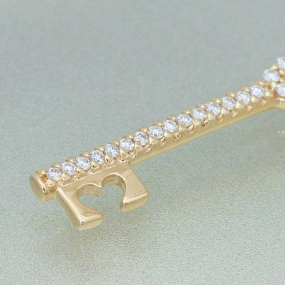 【Natural】LiLiNa K10 KEY to L  ハート キー パヴェ ダイヤ ペンダント 0.5ct