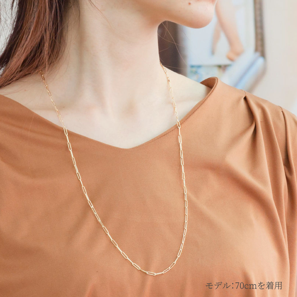 N00274 ～CLIP CHAIN～ K18 ペーパークリップチェーン ネックレス – SISTINA JEWELRY