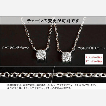 【Natural】プラチナ 一粒ダイヤモンドネックレ 6本爪 0.2ct