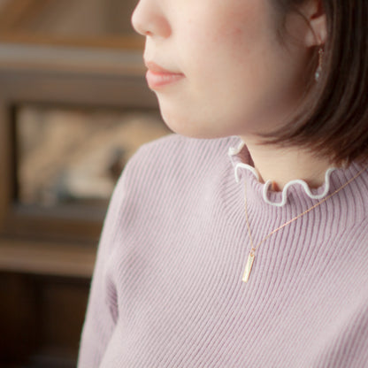 K10  オーダー 縦プレート ネーム ネックレス (L)　