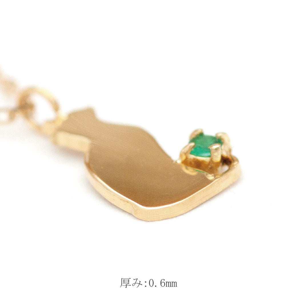 【チャリティ対象商品】K18  猫ネックレス モモ (S)　