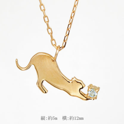 【チャリティ対象商品】K10   猫ネックレス ソラ (S)　