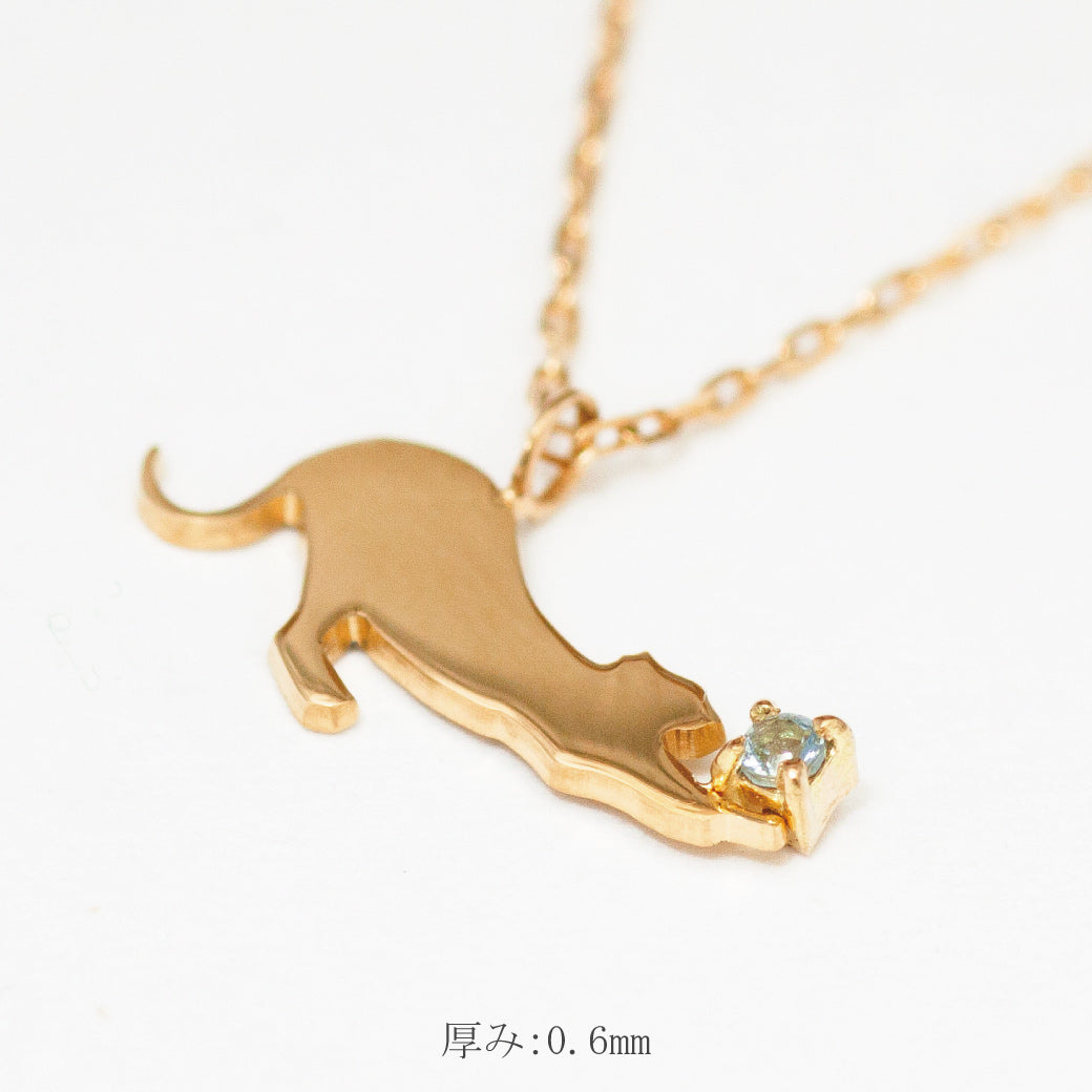 【チャリティ対象商品】K10   猫ネックレス ソラ (S)　