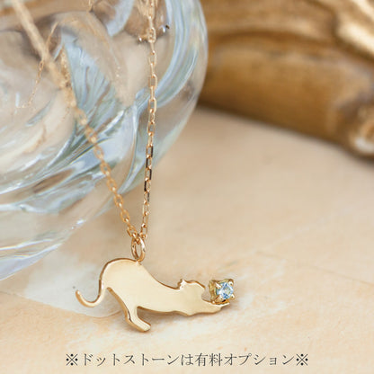 【チャリティ対象商品】K10   猫ネックレス ソラ (S)　