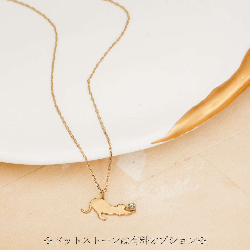 【チャリティ対象商品】K10   猫ネックレス ソラ (S)　
