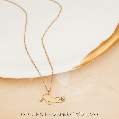 【チャリティ対象商品】K10   猫ネックレス ソラ (S)　
