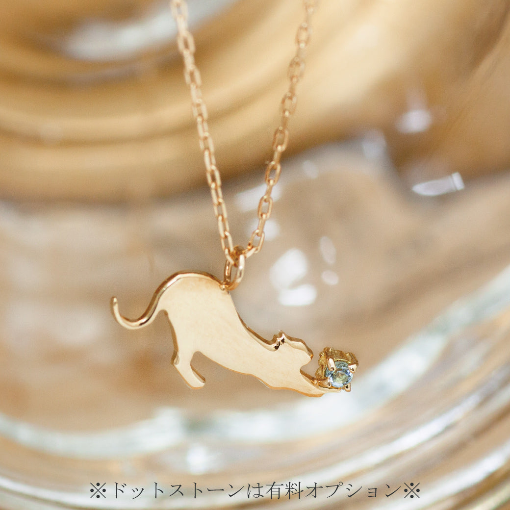 【チャリティ対象商品】K10   猫ネックレス ソラ (S)　