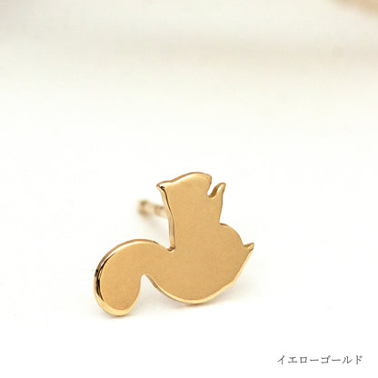 K10 Foresta フォレスタ リス ゴールドピアス 片耳　