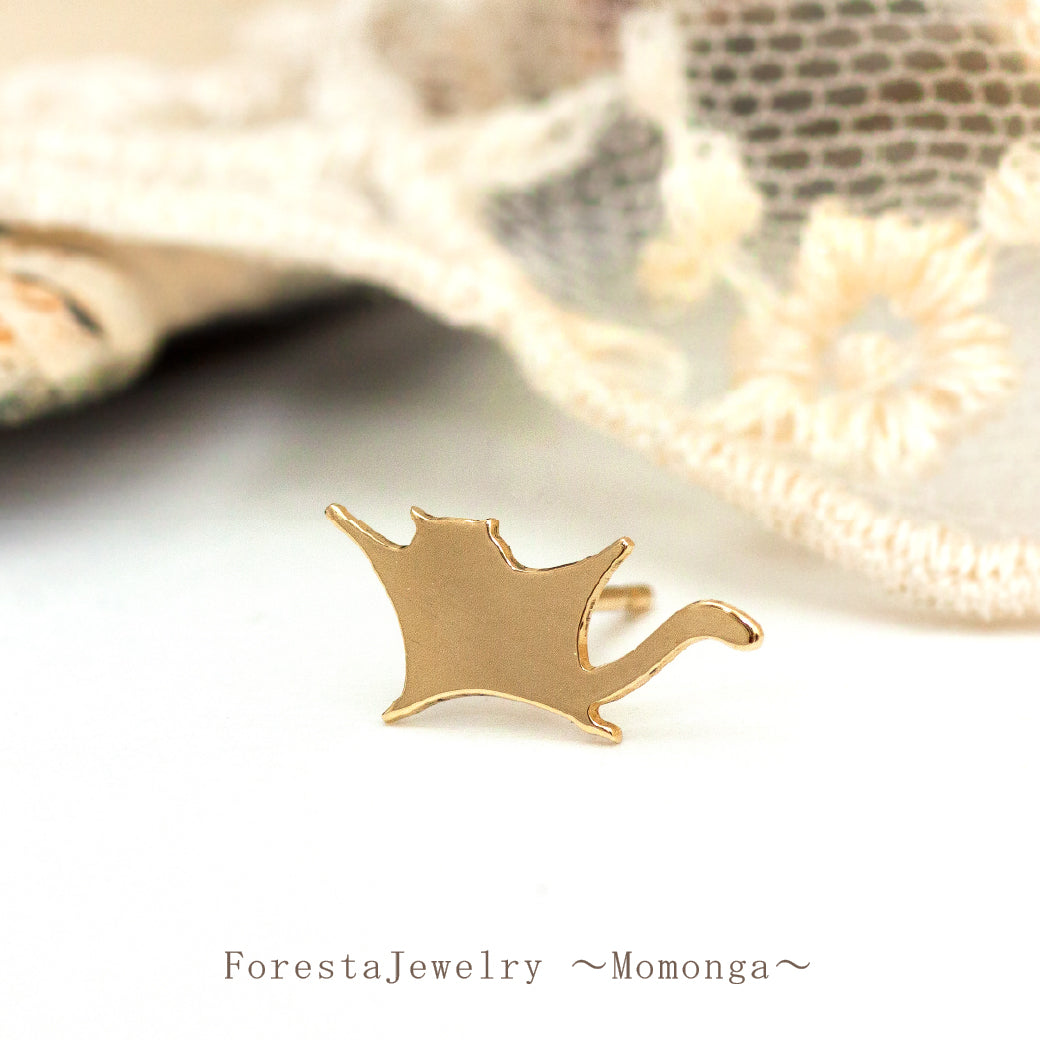 K10 Foresta フォレスタ モモンガ ゴールドピアス 片耳　
