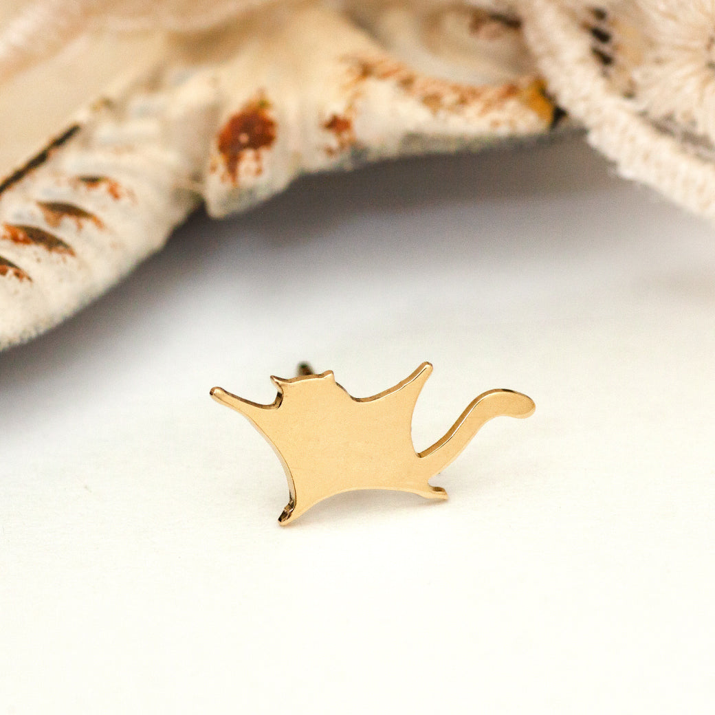 P00251【Foresta ～フォレスタ～】K10 モモンガ ゴールドピアス