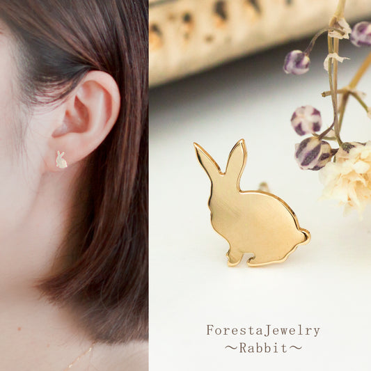 K10 Foresta フォレスタ うさぎ ゴールドピアス 片耳　