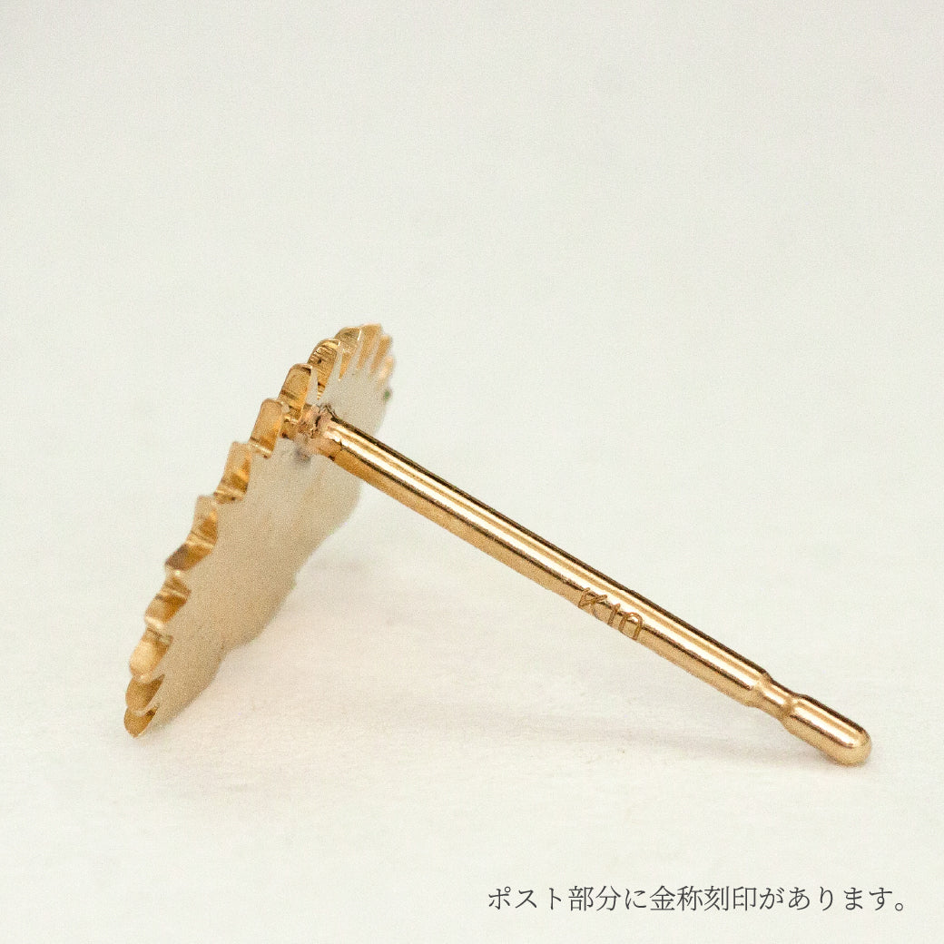 K10 Foresta フォレスタ はりねずみ ゴールドピアス 片耳　