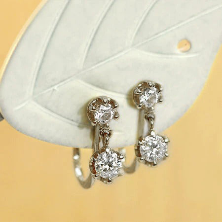 【Natural】プラチナ  スウィングダイヤイヤリング　0.24ct　