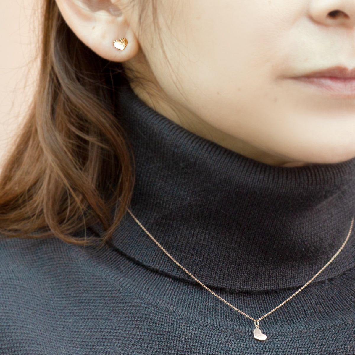 K10  オーダー イニシャルピアス ハート　