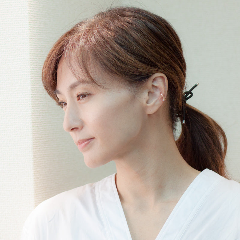【Natural】K10  一粒ダイヤ イヤーカフ Via