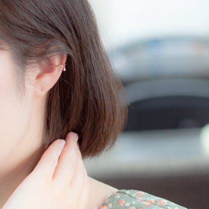 【Natural】K10  一粒ダイヤ イヤーカフ Via