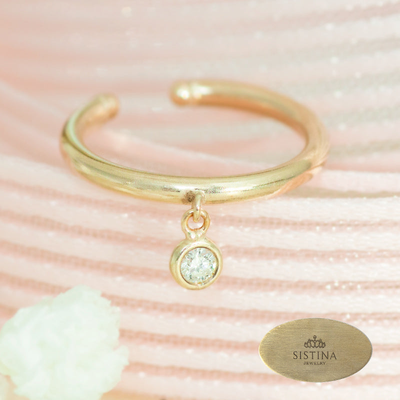 【Natural】K10  一粒ダイヤ イヤーカフ Via