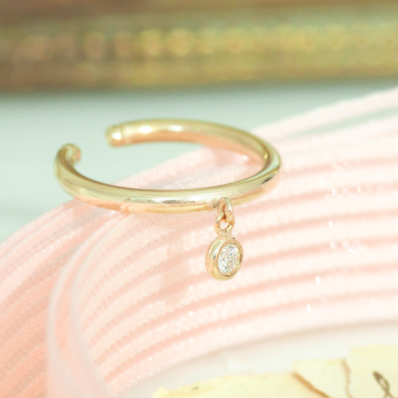【Natural】K10  一粒ダイヤ イヤーカフ Via