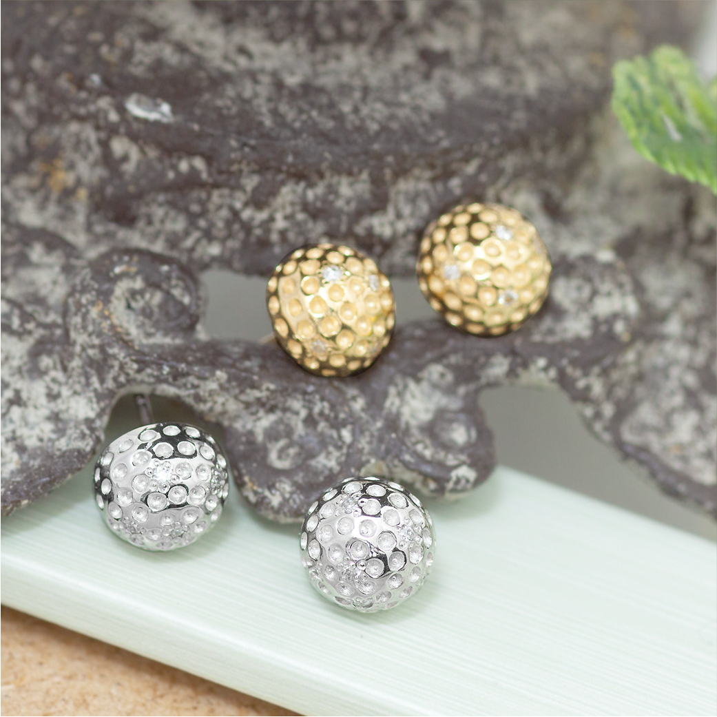 K18 ゴルフボール ダイヤモンド スタッドピアス – SISTINA JEWELRY