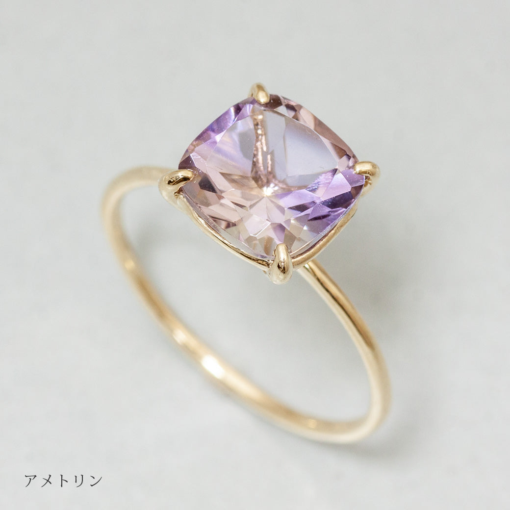 K18 カラーストーンリング CUSHION クッション スクエア – SISTINA JEWELRY
