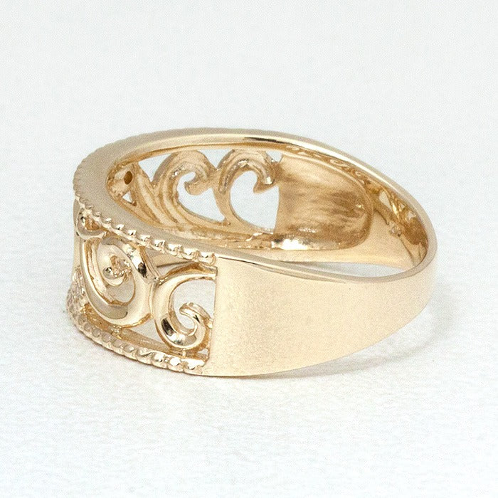 K18菊紋透かしヴィンテージゴールドリング　14号　565K2508 K18菊紋透かしヴィンテージゴールドリング 14号 565K2508 - メルカリ