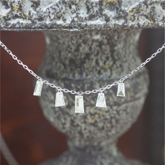 【LIMITED】【Natural】プラチナ 0.53ct テーパーダイヤ ネックレス　