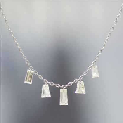 【LIMITED】【Natural】プラチナ 0.53ct テーパーダイヤ ネックレス　