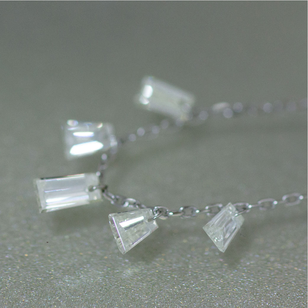 【LIMITED】【Natural】プラチナ 0.53ct テーパーダイヤ ネックレス　