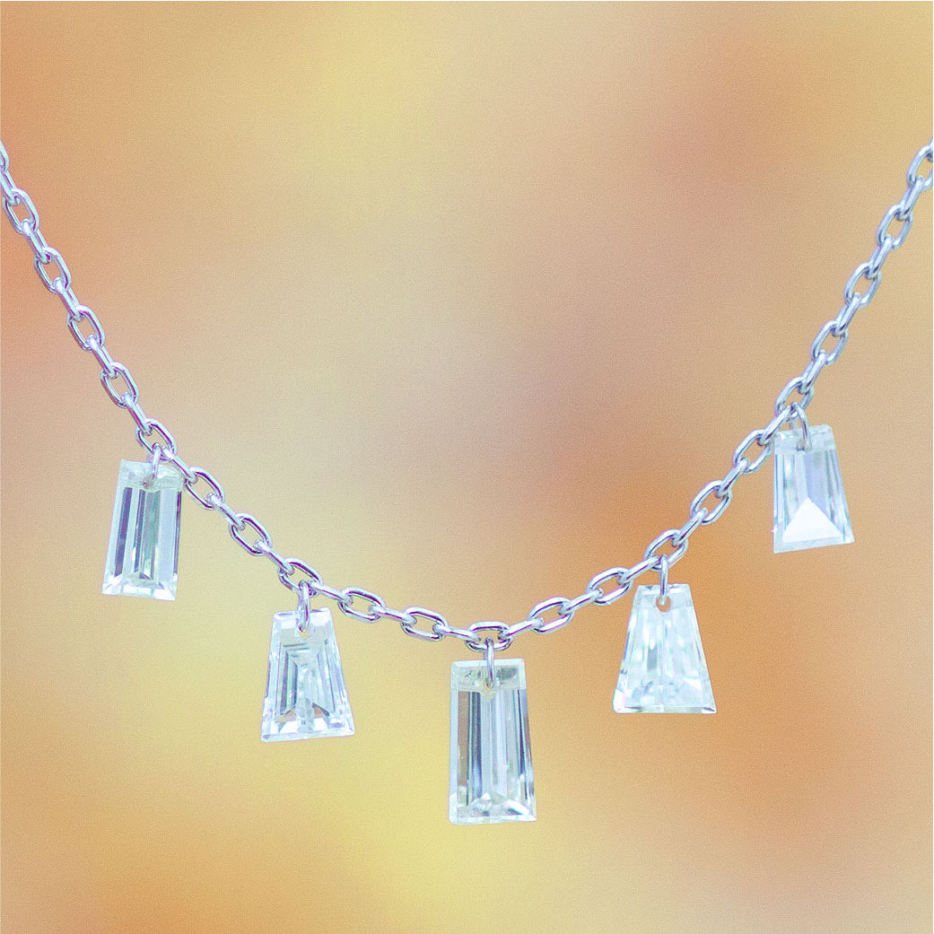 【LIMITED】【Natural】プラチナ 0.53ct テーパーダイヤ ネックレス　