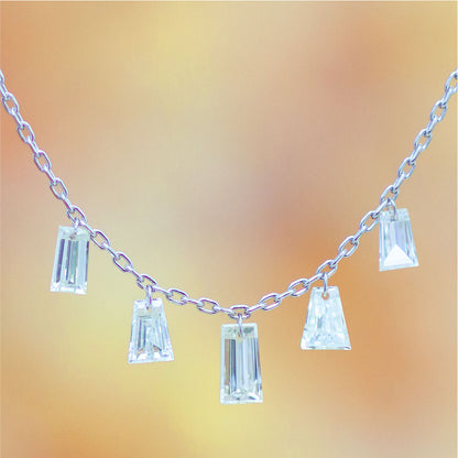 【LIMITED】【Natural】プラチナ 0.53ct テーパーダイヤ ネックレス　