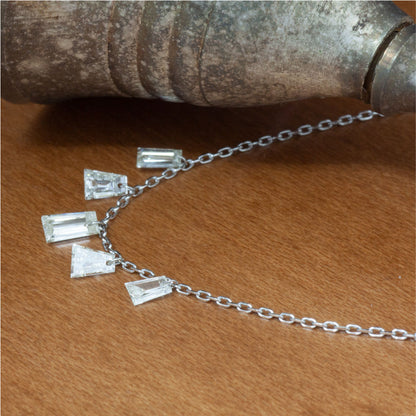 【LIMITED】【Natural】プラチナ 0.53ct テーパーダイヤ ネックレス　
