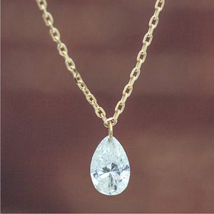K18 0.3ct ティアドロップダイヤモンド ネックレス – SISTINA JEWELRY